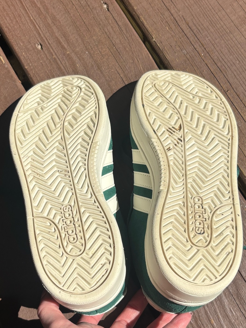 adidas Womens Green Suede Low-Top Sneakers - Picture 4 of 5